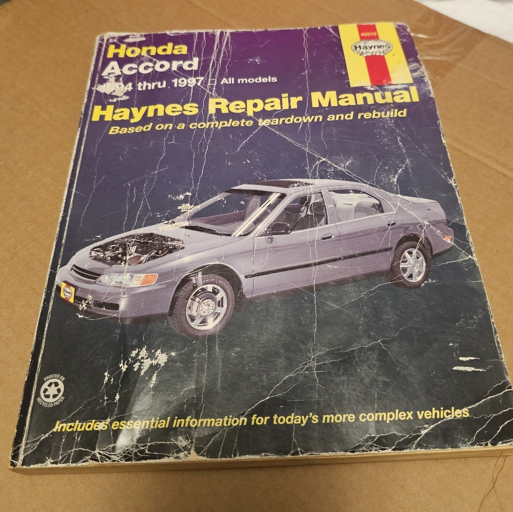 Haynes Repair Manual 42013 Honda Accord 1994-1997 All Models Used Flawed